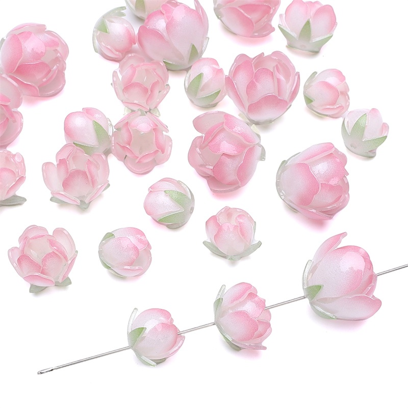 1 PC Peach Blossom จี้อะคริลิคความร้อนหดฟิล์มสีชมพู Peach Blossom จี้ลูกปัดสําหรับ DIY Handmade หูเครื่องประดับ Hairp Jewlery ทําอุปกรณ์เสริม