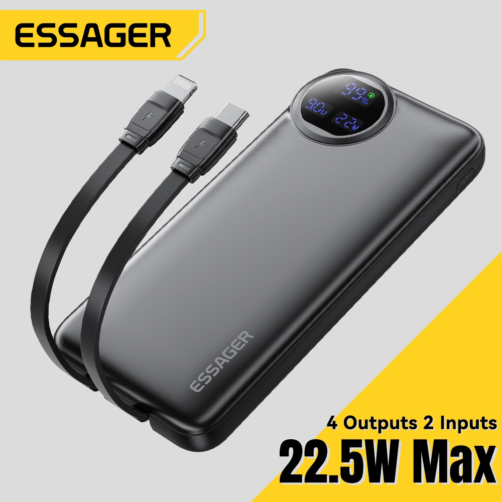 Essager 22.5W Power Bank 20000Mah Adapter สําหรับโทรศัพท ์ IP 8-16 Samsung Fast Charger