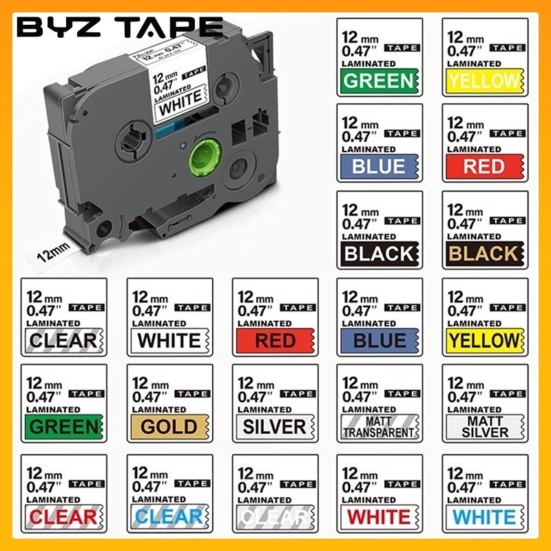 เทปฉลากลามิเนต tze231 tze231 6 มม. 9 มม. 12 มม. 18 มม. 24 มม. สําหรับเครื่องพิมพ์ฉลาก Brother TZe221