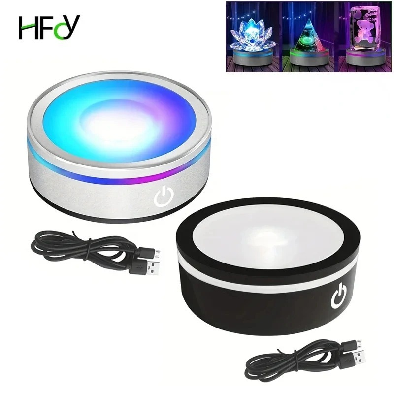 Usb ฐานไฟ LED แบบชาร ์ จไฟได ้ สําหรับ 3D แก ้ วคริสตัลอะคริลิคหรือโปร ่ งใสและโปร ่ งแสงฐานจอแสดงผลสวิตช ์ สัมผัส