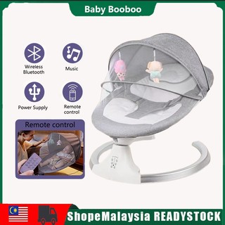 Newborn Baby Auto Swing Leaf Bouncer Mosquito Net Tent Automatic Remote Rocker Baby Cradle