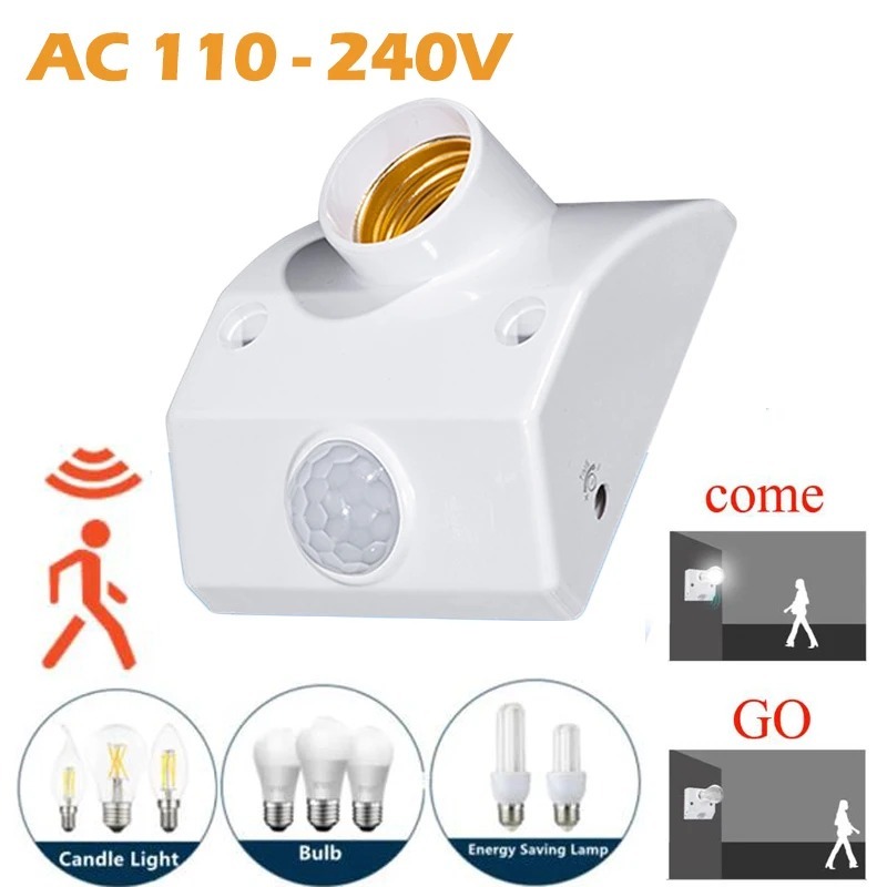 Ac110-240v LED อัตโนมัติ Human Body อินฟราเรด IR Sensor โคมไฟ LED หลอดไฟ E27 ฐาน PIR Motion Detector ผู ้ ถือโคมไฟติดผนัง