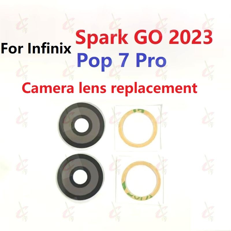 กระจก เลนส์กล้อง แบบเปลี่ยน พร้อมกาว สําหรับ Tecno Spark Go 2023 Pop 7 Pro BF6 BF7 BF7n