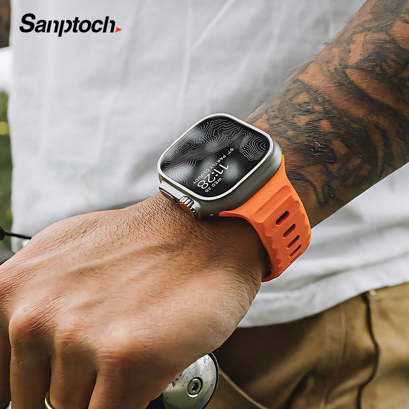 Sanptochซิลิโคนอ่อนนุ่มสายกีฬาเข้ากันได้กับสายนาฬิกา49มม.4