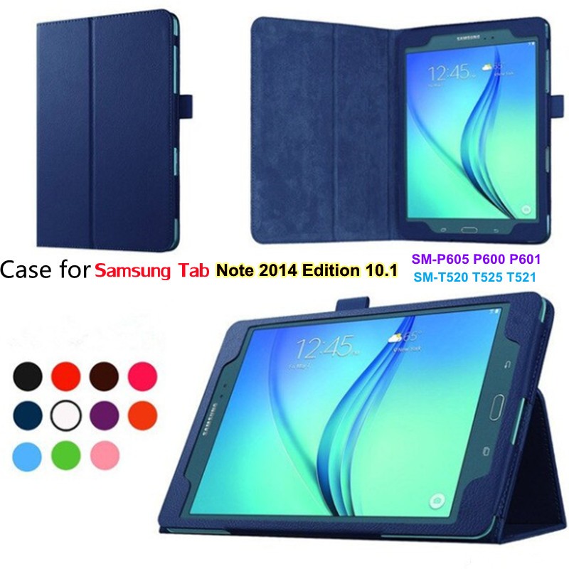 Samsung Galaxy Note 2014 Edition 10.1 P605 P600 P601 Tab Pro SM-T520 T525 T521 PU Leather Flip Stand