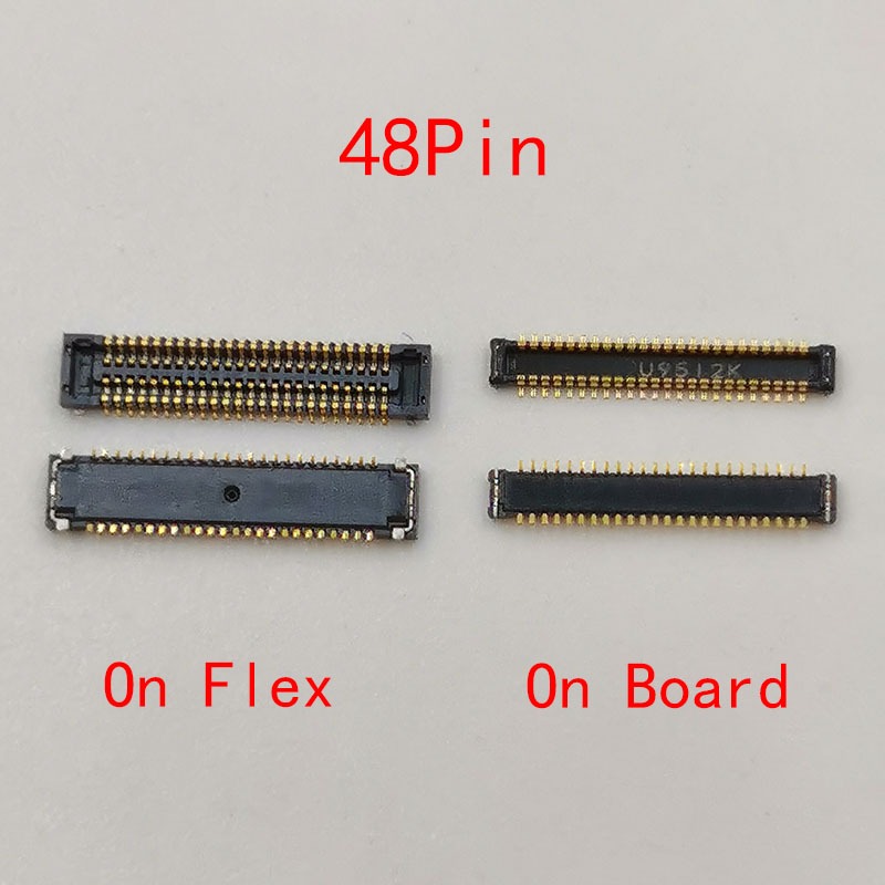 2pcs 48Pin จอแสดงผล LCD FPC Connector บนเมนบอร์ดสําหรับ Samsung S7 Edge G9350 G935F Note5 N920F N920