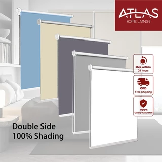 ATLAS HOME LIVINGS ม่านม้วน ม่านบังแดด มีฉนวนกันความร้อน สําหรับห้องน้ํา ห้องครัว ออฟฟิศ กันแสง100%
