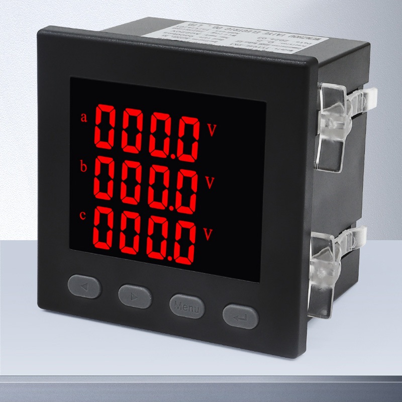 LED สามเฟสมัลติฟังก์ชั่มิเตอร์ไฟฟ้าพร้อม RS485 AC220V 3P4W VA kWh COS Hz Var Power Meter TY194E-9S4