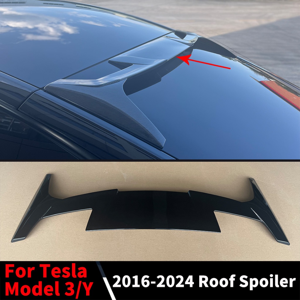Racing Sport ด้านหลังสปอยเลอร์หลังคา Wing Body Kit Tail Airfoil Deflector Tuning Boot Lip สําหรับรุ่น 3 Y 2016-2024 Tesla