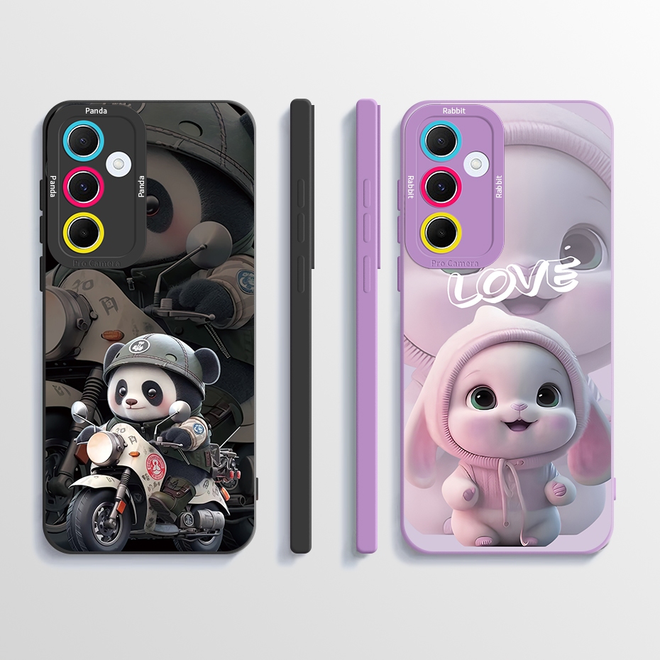 สําหรับ Samsung Galaxy A35 A55 เคสโทรศัพท ์ น ่ ารักแฟชั ่ นการ ์ ตูนสแควร ์ ซิลิโคนเหลวนุ ่ มกรณี