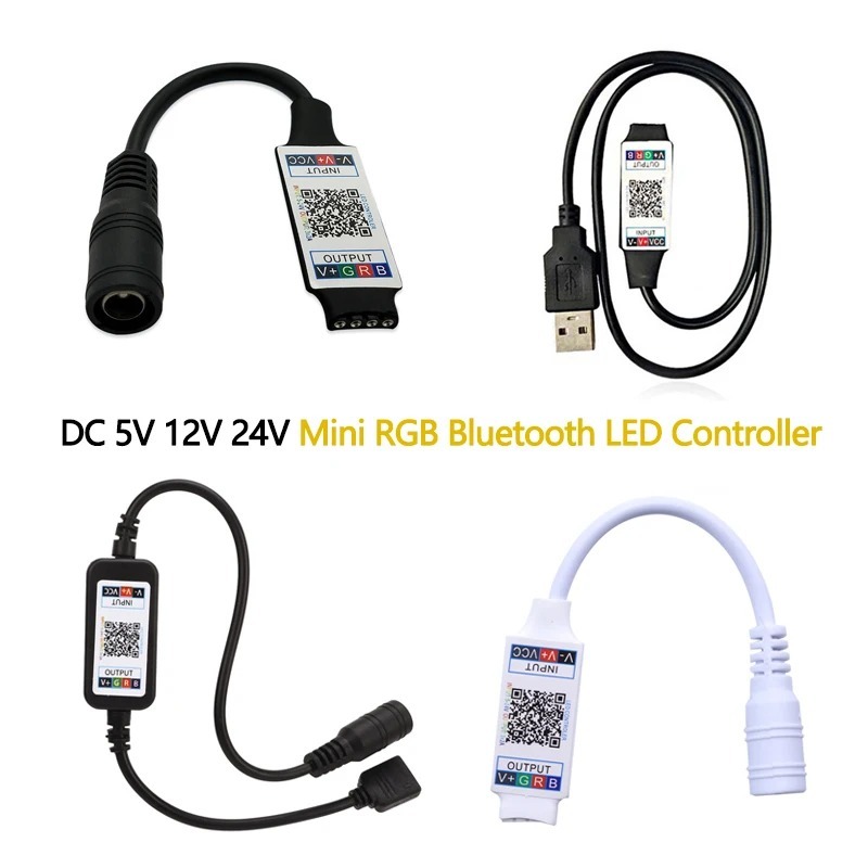 Dc 5V 12V 24V Mini RGB Bluetooth Dimmer LED Controller เพลงบลูทูธสมาร ์ ท APP Controller ควบคุมสําหรับ RGB LED Strip Light