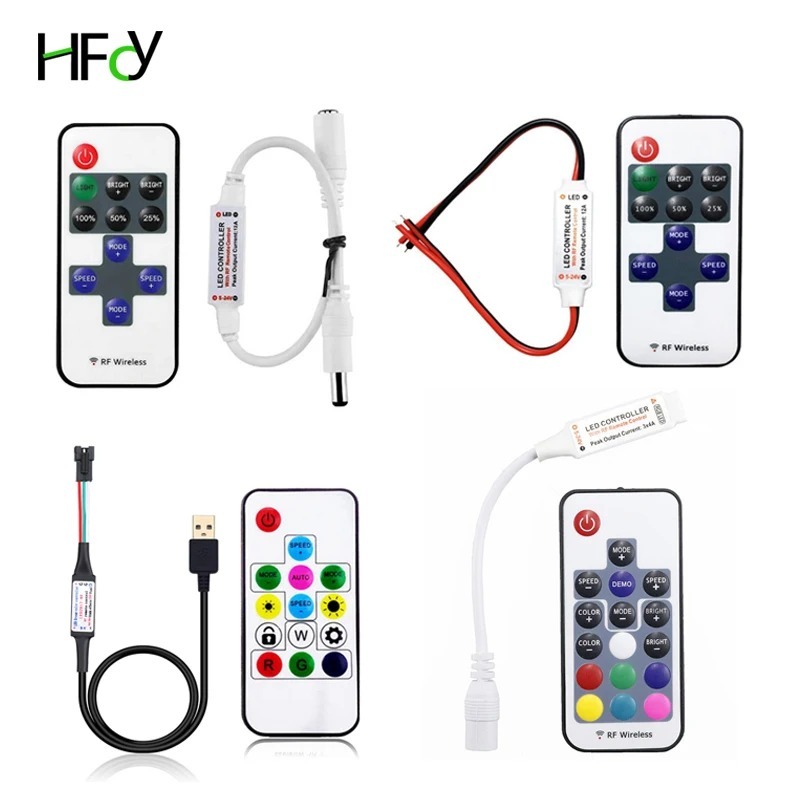 Mini 9/11Keys Dimmer Controller สองลวด RF รีโมทสําหรับหลอดนีออนสีเดียวและ COB 2835 5050 5730 Led Strip Light DC5-24V