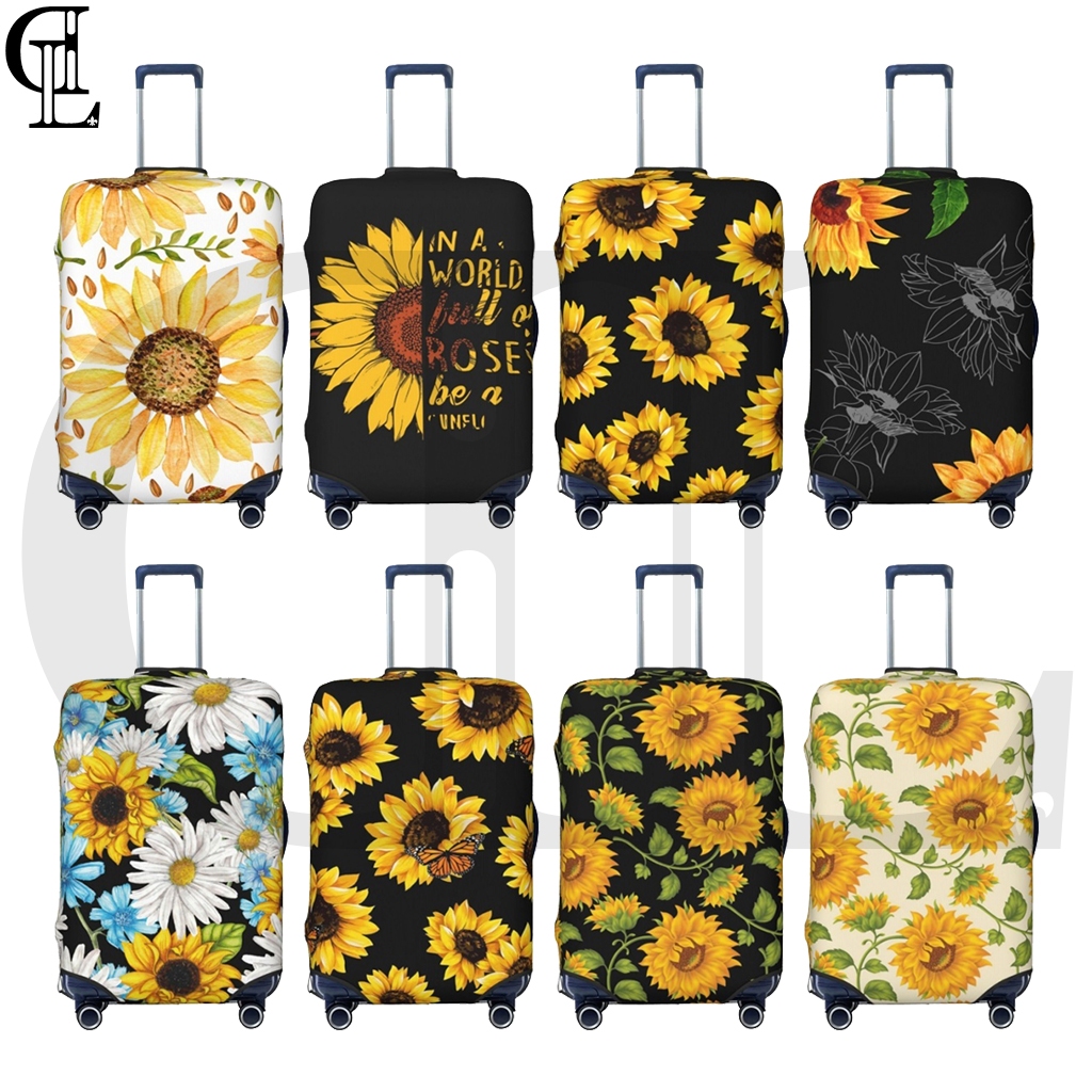 Sunflower ผ้าคลุมกระเป๋าเดินทางแบบซักได้ ผ้าคลุมกระเป๋าเดินทางป้องกันรอยขีดข่วน เหมาะกับกระเป๋าเดินทางขนาด 18-32 นิ้ว
