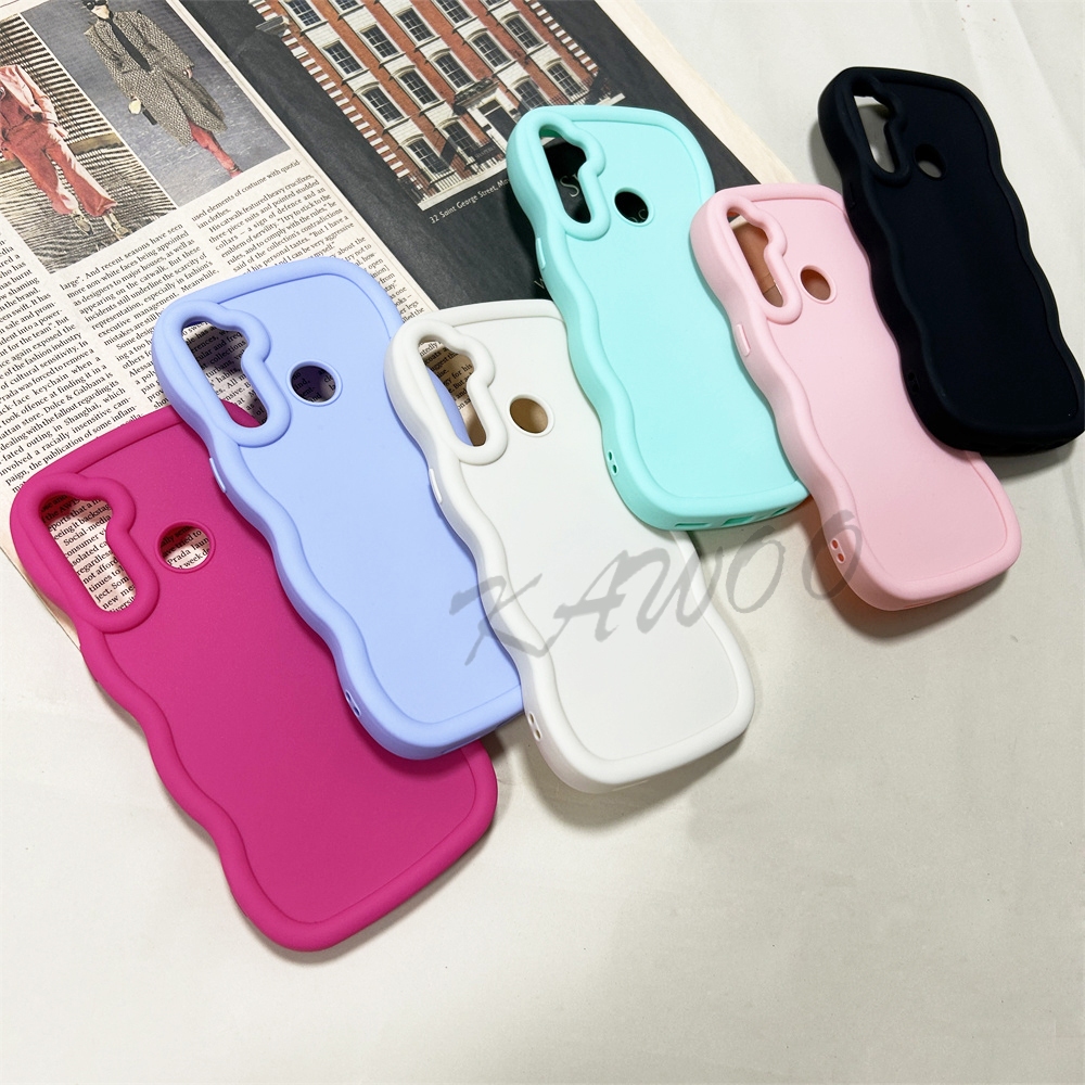 Realme 5 5i 6i C3 10 4G 11 Pro 12 Plus Bright Dopamine Color Curly Frame Soft เคสกันกระแทก