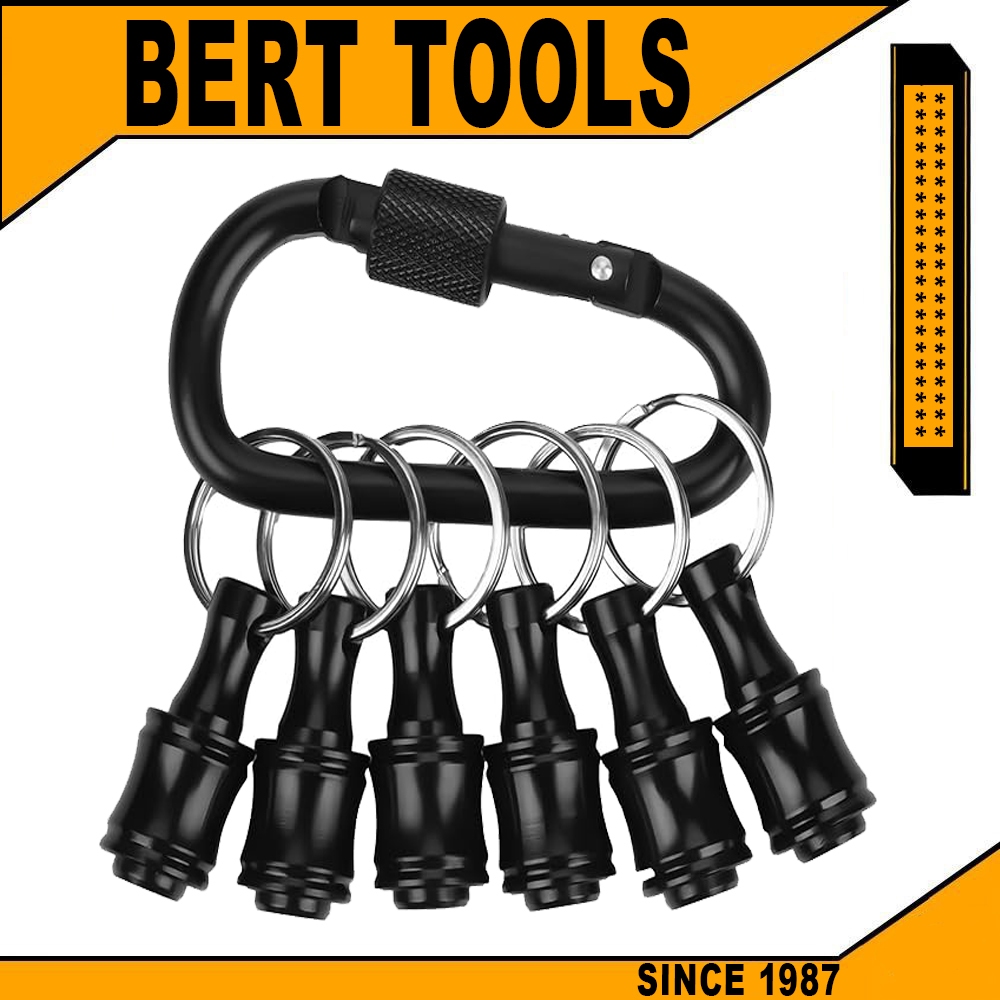 BERT ｜6 ชิ้น 1/4 นิ้วผู้ถือบิตพวงกุญแจ, อลูมิเนียมอัลลอยด์ Hex S Hank บิตผู้ถือพวงกุญแจพวงกุญแจแถบขยาย