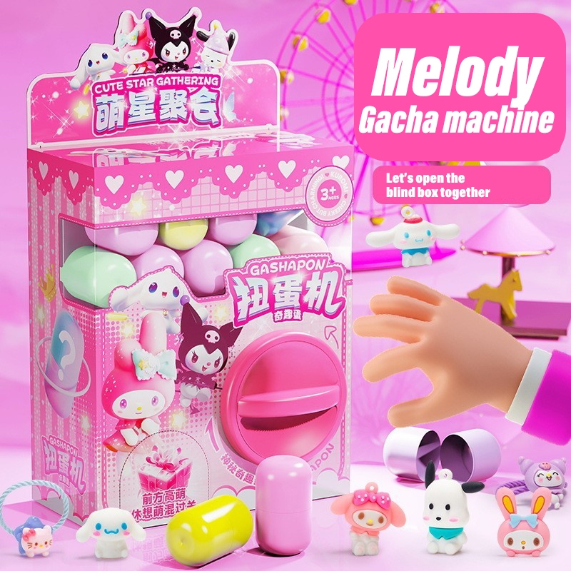 ของเล่นแคปซูล Melody ใหม่ Culomi และ Melody ที่สวยงาม Hello Kitty, Cinnamoroll DIY กาชาปองแสนสนุก เซอร์ไพรส์เครื่องกาชาปอง ของเล่นเด็ก