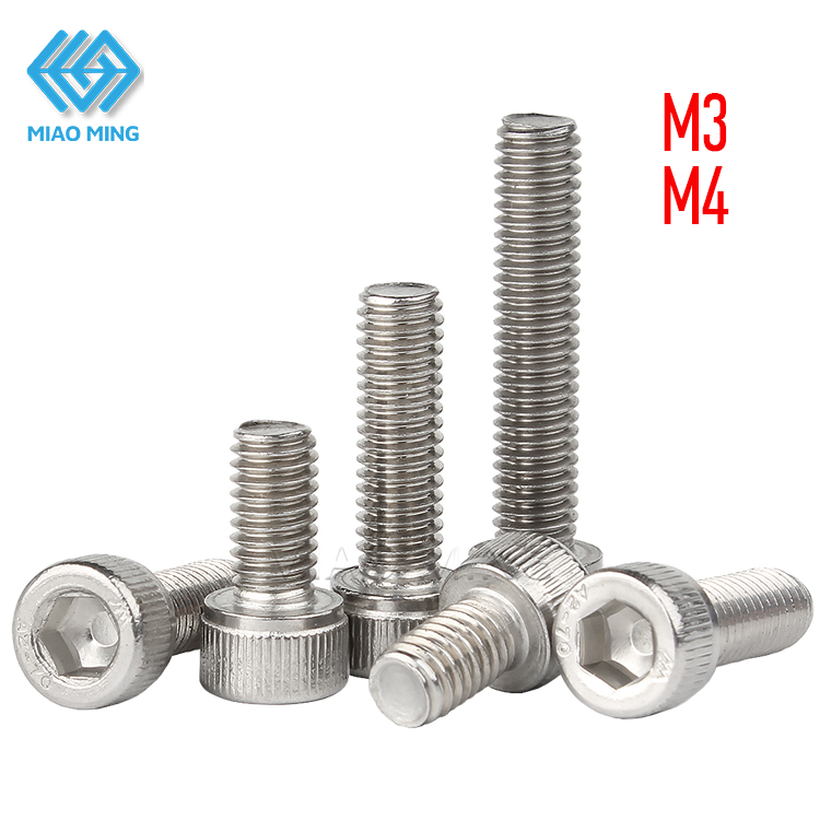 M3 M4 Silvery Hex ซ ็ อกเก ็ ตหัวสกรู 304 สแตนเลส Allen Bolt DIN912 Skru กุญแจสกรูฝาครอบ