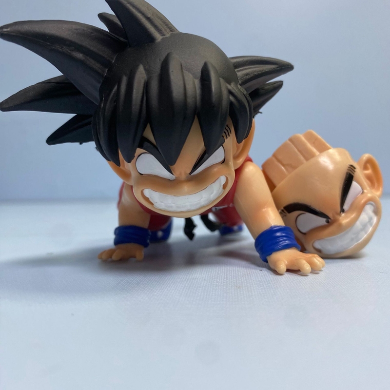 14.5 ซม.อะนิเมะ Dragon Ball Z รูป Crawl Goku Kakarotto Double Face เปลี่ยน Son Goku รุ่น Q PVC Action Figure ตุ๊กตาของเล่น