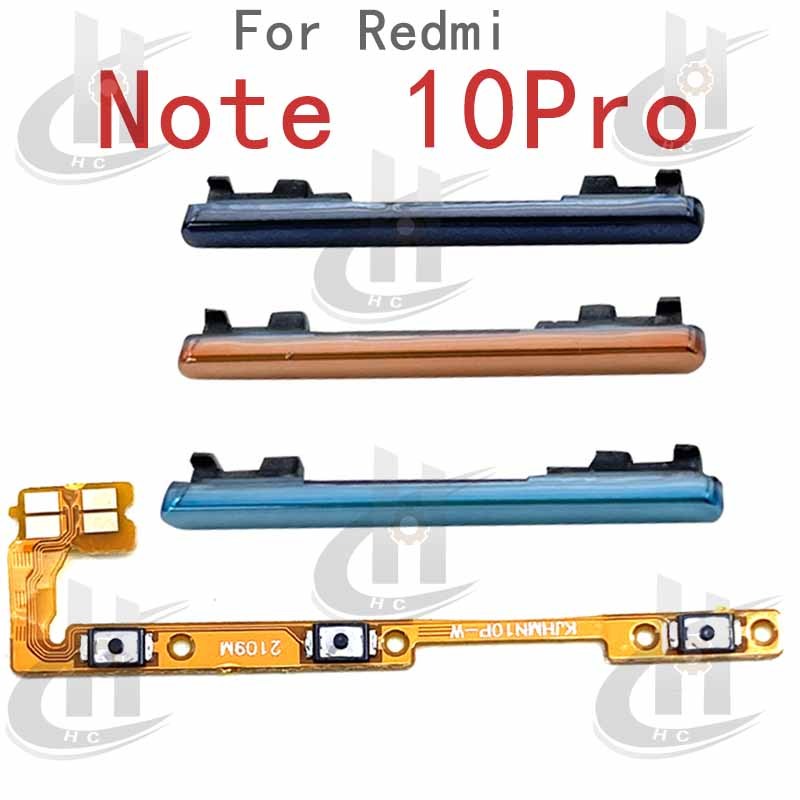 สําหรับ Redmi Note 10 Pro Power volume ปุ่มด้านข้าง Flex Cable Keys ปุ่มปิดปุ่มปรับระดับเสียงขึ้นและลงด้านข้างอะไหล่ทดแทน
