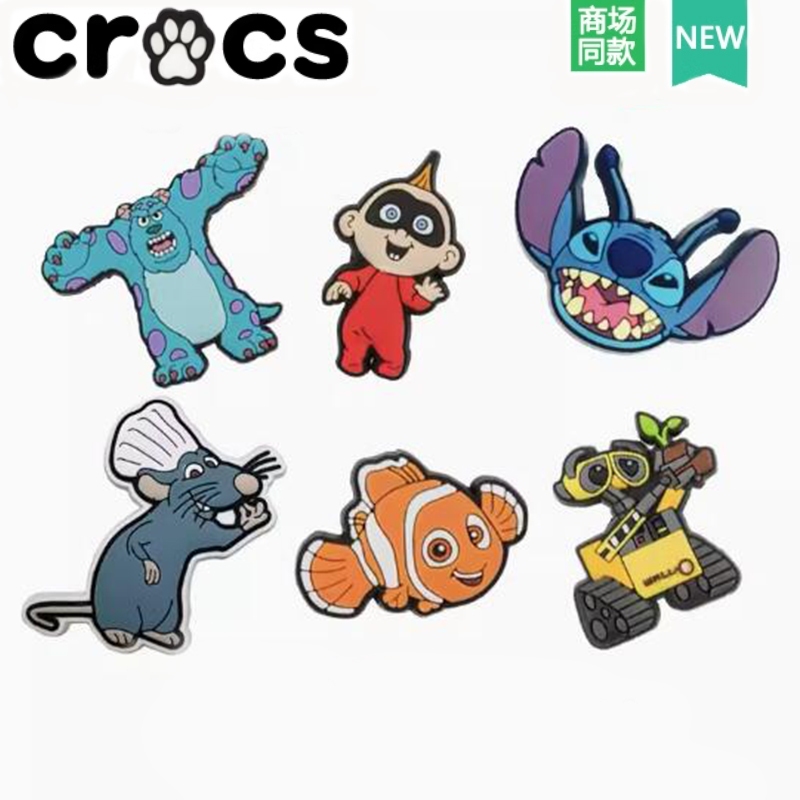 Crocs Hole รองเท้ารองเท้าดอกไม้อุปกรณ์เสริม Zhibixing Carlo Chi รองเท้าตกแต่งหัวเข็มขัดการ์ตูน Sullivan Wally Remi Disney ชุดห้าชิ้น