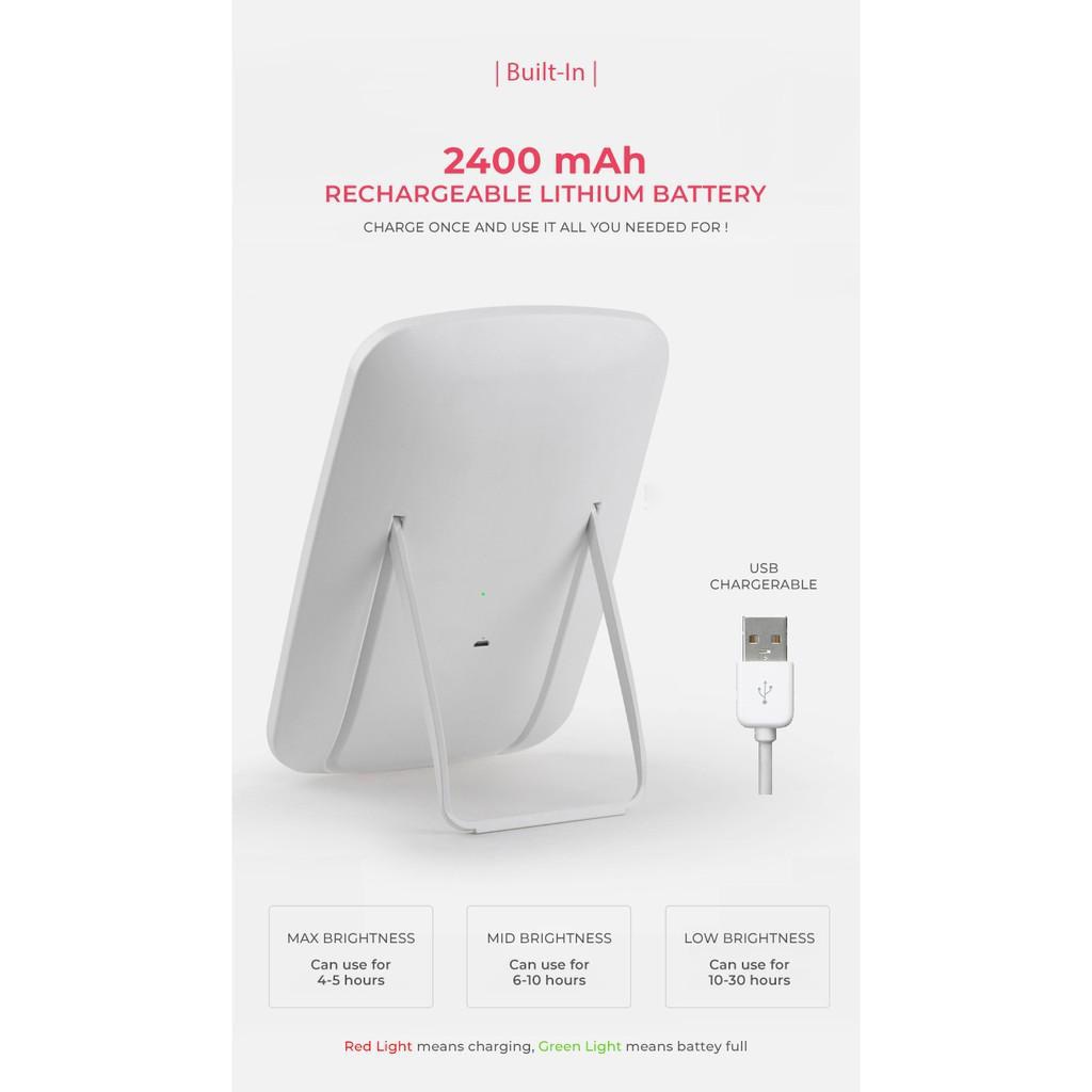 ZAMOTO กระจกงาม กระจกมีไฟ LED กระจกแต่งหน้า สัมผัสไฟ led สามสีที่สามารถปรับได้ - รูปที่ 5