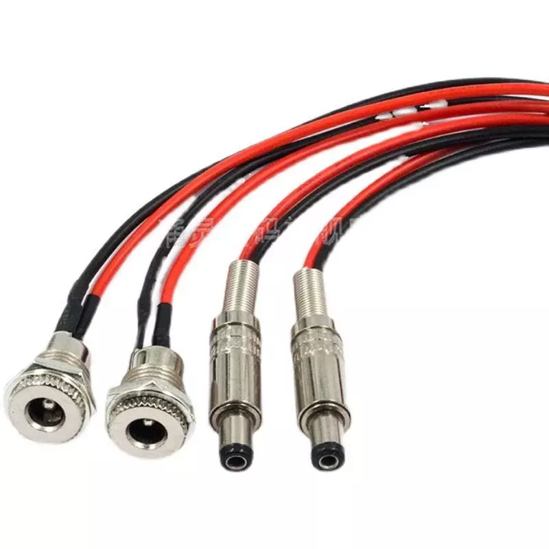 DC099 พร้อมสายไฟ DC5.5 * 2.1 ปลั๊กไฟ DC 2.5 มม. โลหะชายหญิง 24V 10 ซม. / 20 ซม