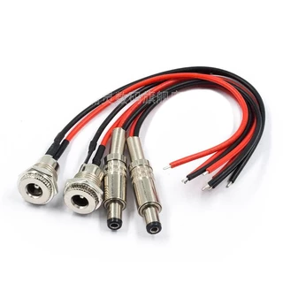 DC099 พร้อมสายไฟ DC5.5 * 2.1 ปลั๊กไฟ DC 2.5 มม. โลหะชายหญิง 24V 10 ซม. / 20 ซม