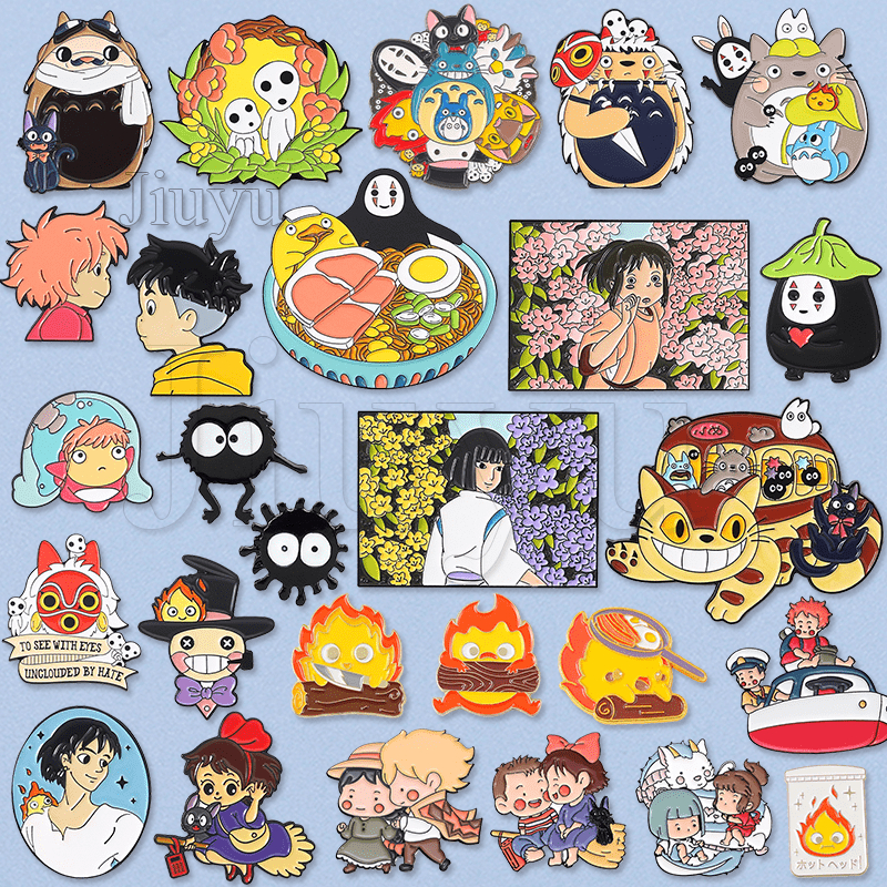 เปลวไฟ Elf เคลือบ Pins Mononoke Chihiro Haku Totoro ถ ่ านหิน Ball เข ็ มกลัด Lapel Badge การ ์ ตูนภาพยนตร ์ เครื ่ องประดับของขวัญ