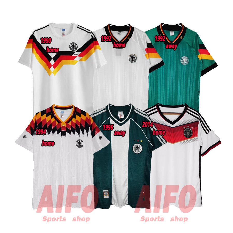 เยอรมนี Retro Home Away ฟุตบอลฟุตบอลฟุตบอลฟุตบอลเสื ้ อฟุตบอลผู ้ ชายกีฬาเสื ้ อยืด S-4XL แฟนรุ ่ น