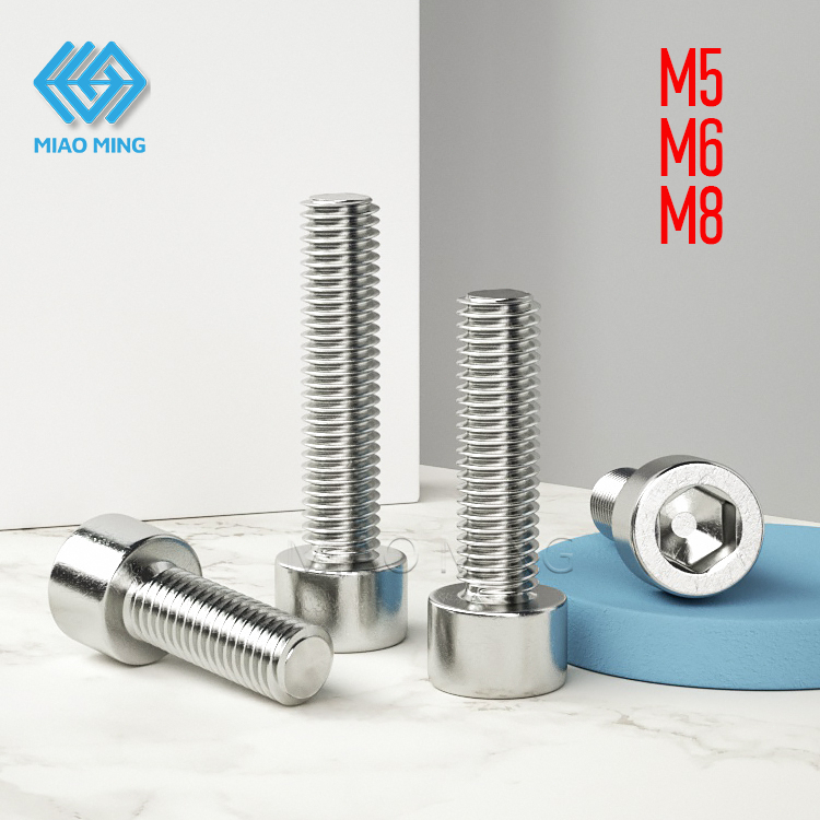 M5 M6 M8 SHINY SURFACE Hex ซ ็ อกเก ็ ตหมวกสกรู 304 สแตนเลส Allen Bolt DIN912 Skru คีย ์ สกรูฝาครอบ