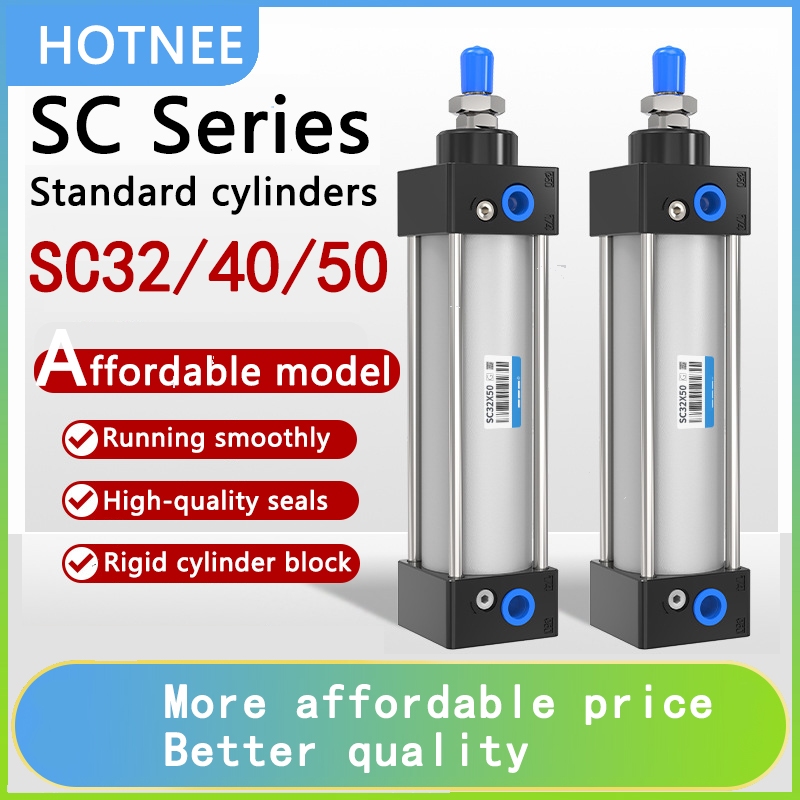 Sc กระบอกลมนิวเมติก SC Series รุ ่ นประหยัด 32/40/50mm Bore Standard กระบอก , SC กระบอกนิวเมติก SC32/40-25X50X75X100X125X150X200X250S