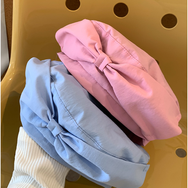 เวอร์ชั่นเกาหลี Bowknot Beret หญิงฤดูใบไม้ผลิฤดูร้อนสไตล์ญี่ปุ่นสดบางสไตล์ Face ม่านบังแดดขนาดเล็ก All-Match จิตรกรหมวก - รูปที่ 5