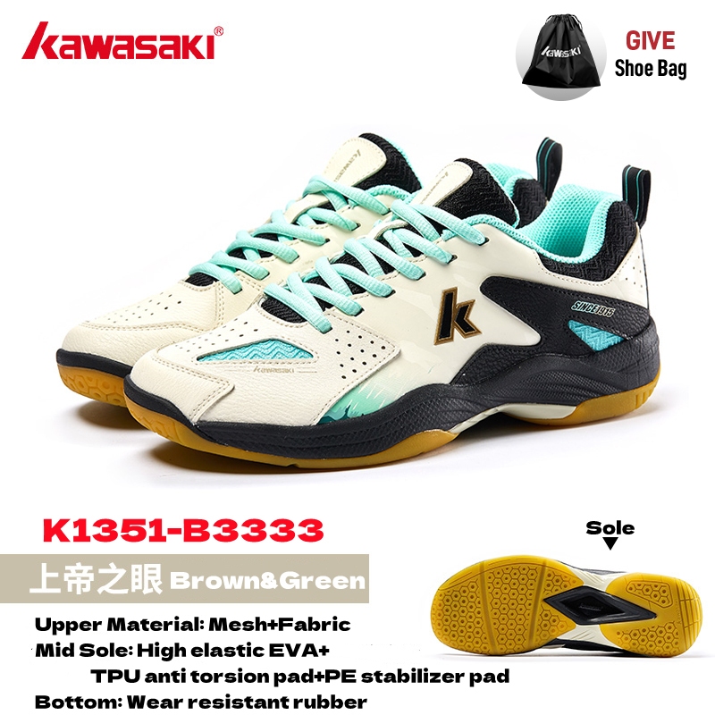 Kawasaki ใหม่ รองเท้ากีฬา รองเท้าแบดมินตัน กันลื่น ทนทาน สําหรับผู้หญิง และผู้ชาย B3333