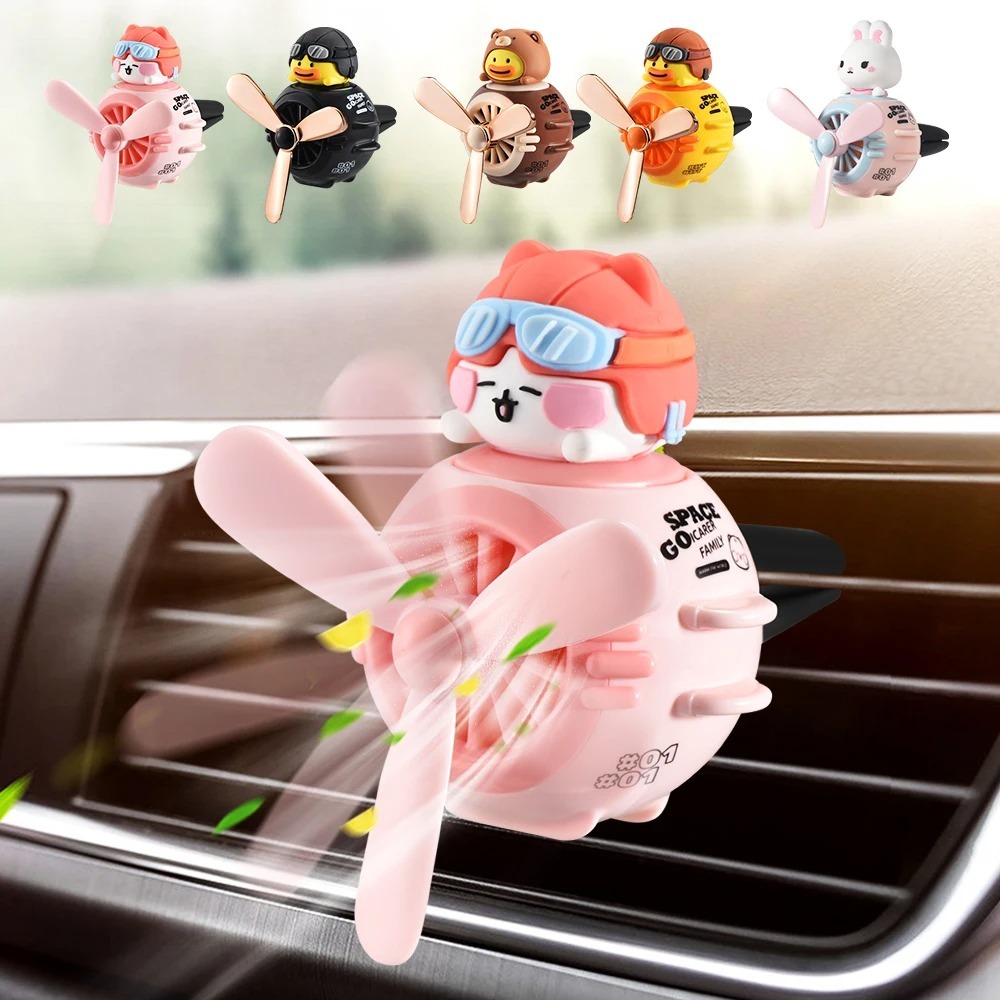 2024 ข่าว น้ําหอมปรับอากาศในรถยนต์ Pilot Cute Car Diffuser ใบพัดหมุน Auto Air Outlet Creative Car Perfume Air Fresheners สําหรับรถยนต์ ราคา ถูกที่สุด ดีลบีเคเค รูปภาพหลัก