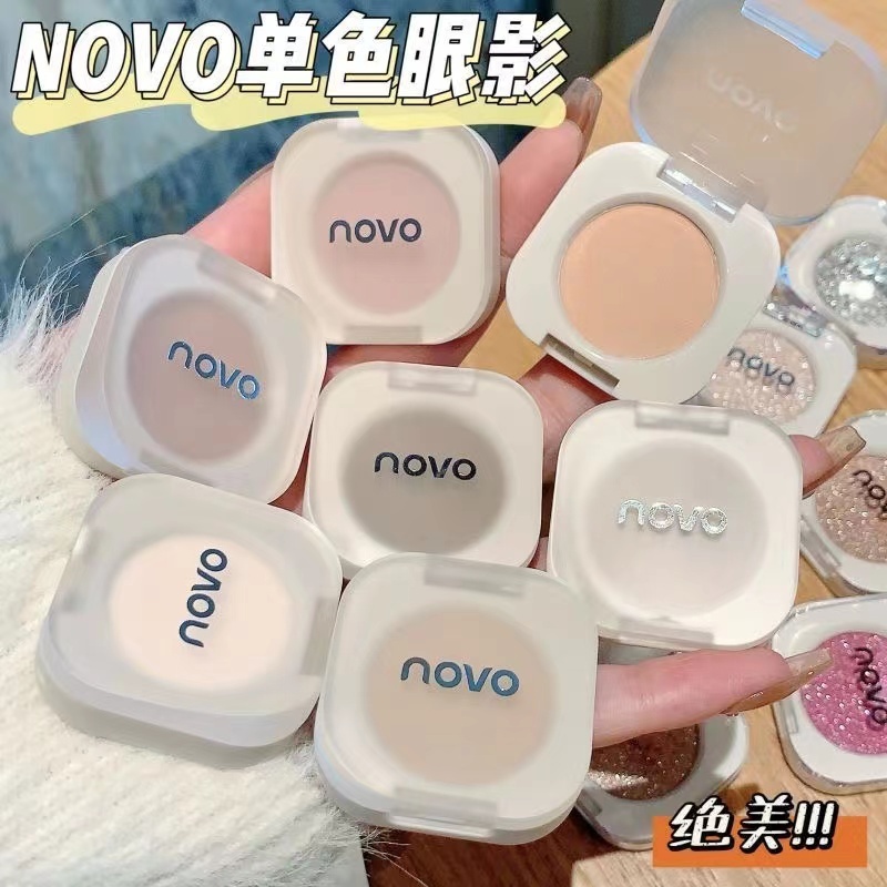 Novo Monochrome Glitter อายแชโดว์ Shiny Diamond Eye Shadow Palette กันน้ํา Highlighter Powder Shimmer Bright Earth Color Eye แต่งหน้าเครื่องสําอาง NO.5988