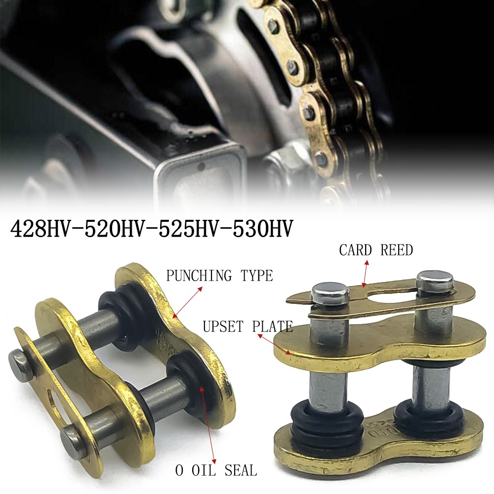 รถจักรยานยนต์ไดรฟ์โซ่ O-แหวน Mater Link Gold DID Rivet คลิปสําหรับ 428 520 525 530 428H 520H 525H 53
