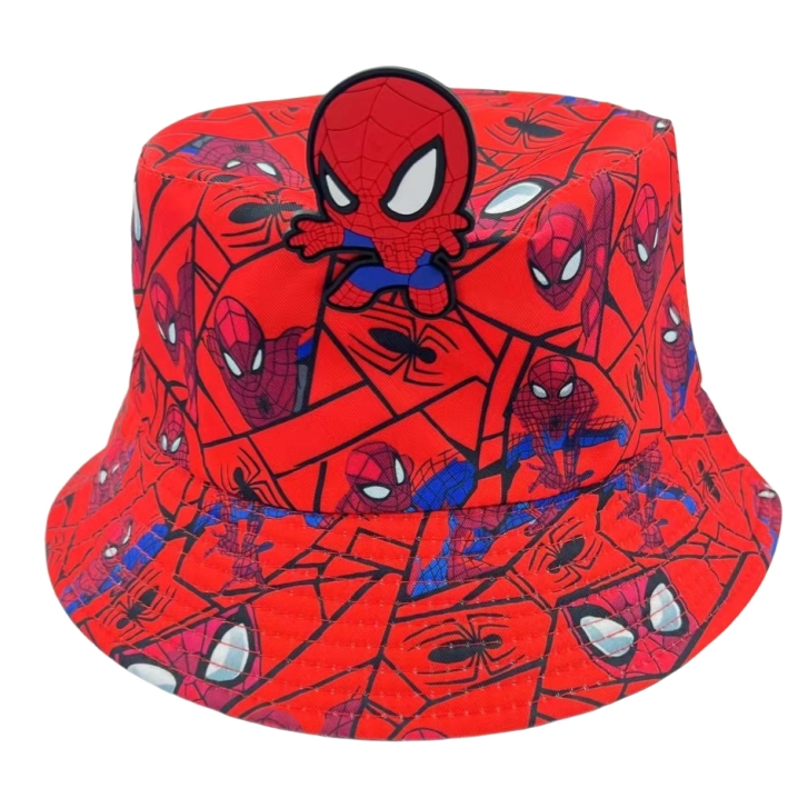 ใหม ่ Spider Man พิมพ ์ หมวกชาวประมงการ ์ ตูนหมวกบังแดดหมวกอเนกประสงค ์ สําหรับผู ้ ชายและผู ้ หญิง