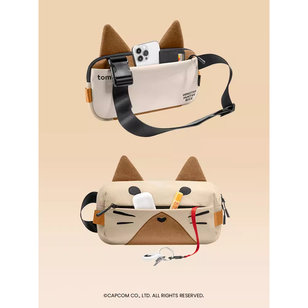tomtoc X Monster Hunter Hunt Entourage Crossbody Shoulder Bag T21S1 can accommodate Switch/ Ipad mini 8.3-inch 4L multi-function