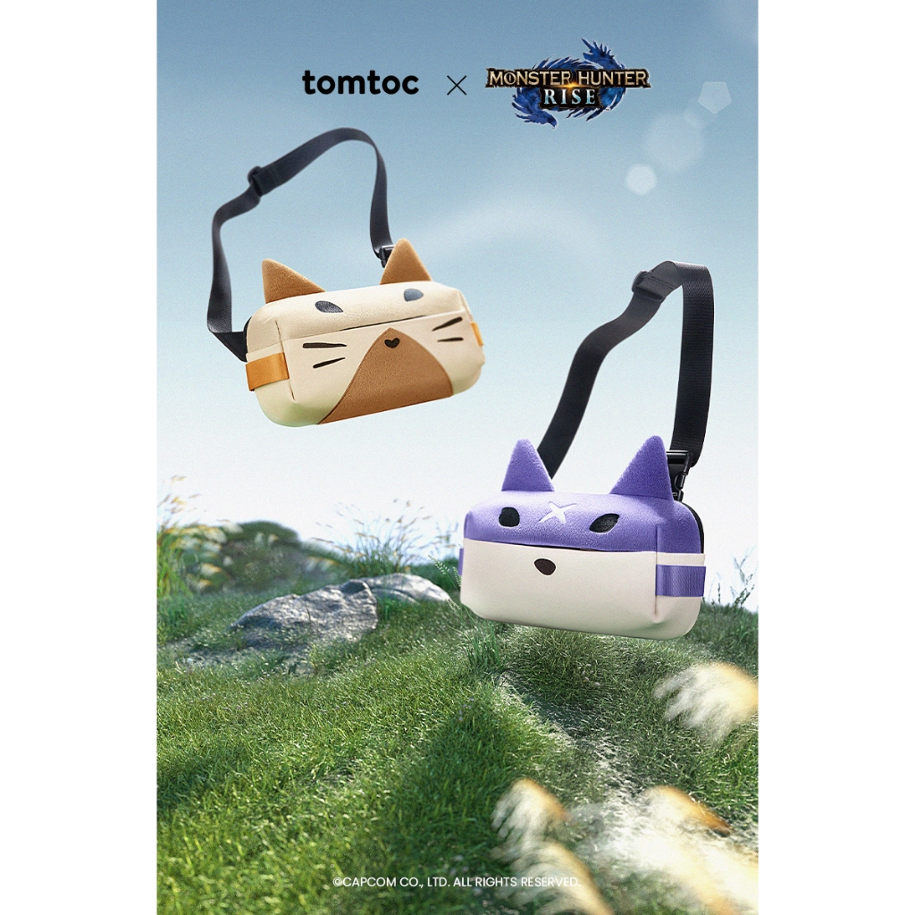 tomtoc X Monster Hunter Hunt Entourage Crossbody Shoulder Bag T21S1 can accommodate Switch/ Ipad mini 8.3-inch 4L multi-function