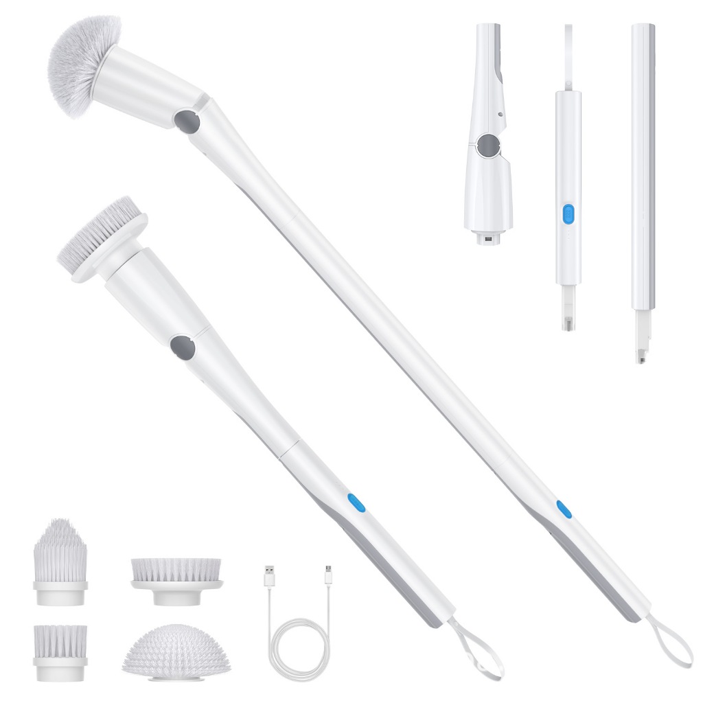 Xiaomi Youpin Goodpapa เครื่องขัดพื้นไฟฟ้า ที่ขัดไฟฟ้า M2 พร้อมหัวแปรง 4 ชิ้น และด้ามจับขยาย ปรับได้ สําหรับห้องน้ํา พื้น กระจก และทําความสะอาดบ้าน