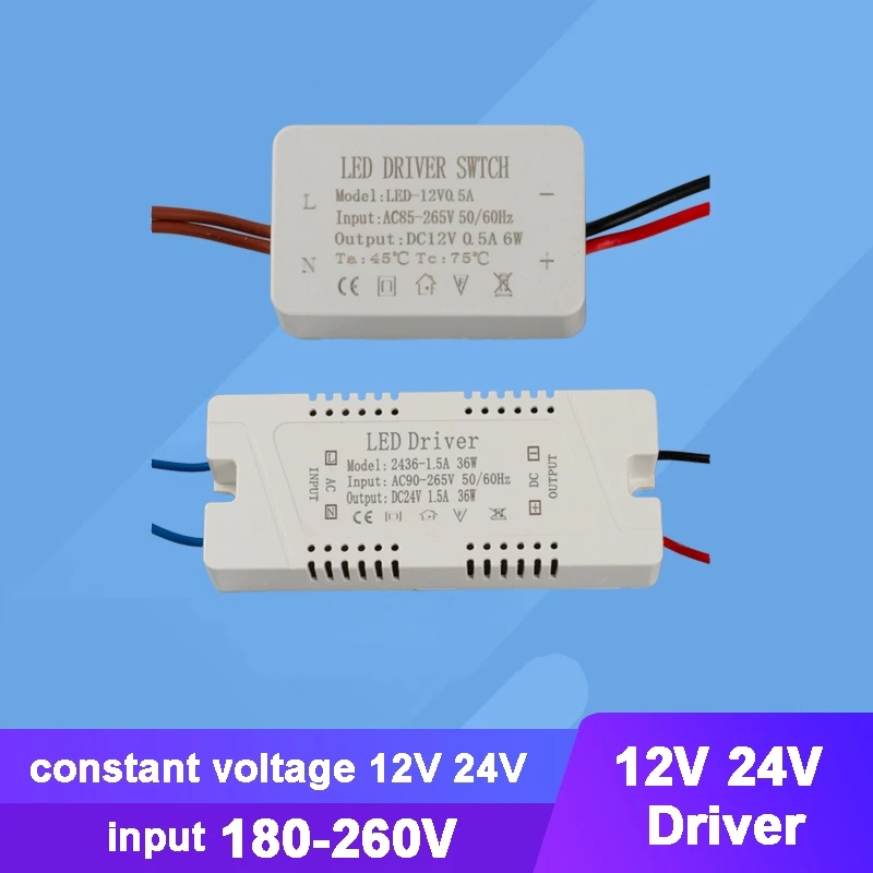 Ac 220V แรงดันไฟฟ ้ าคงที ่ 12V 24V Led Power Supply Driver สําหรับโคมไฟกระจกแถบไฟ