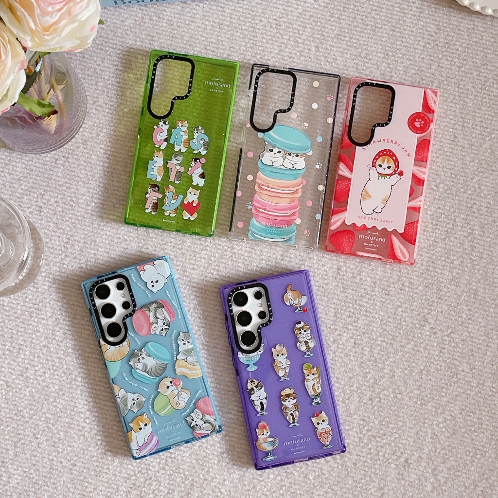 แวววาว การ์ตูนน่ารัก คุกกี้ลูกแมว ซองโทรศัพท์ Samsung Galaxy S24 Ultra S24 Plus S24 S23 Ultra S23 Plus S23 S22Ultra Case เคสโทรศัพท์ใหม่ ภาษาอังกฤษด้านข้าง TPU ซิลิโคนอ่อนนุ่มป้องกันการตก เคสมือถือซัมซุง