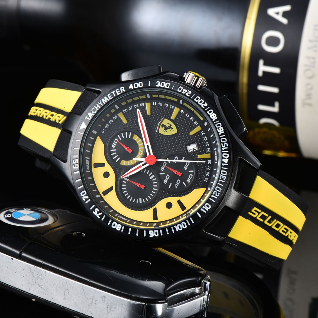 Ferrari Watch Classic Retro Chronograph Watch นาฬิกาควอตซ ์ ประเภทตัวชี ้ สามมือ
