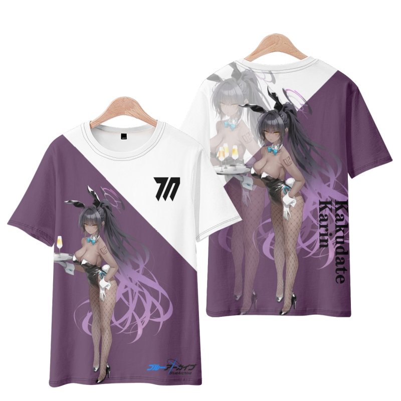 อะนิเมะใหม่ Blue Archive Kakudate Karin/Hanaoka Yuzu/Nekozura Hibiki/Kurosaki Koyuki T เสื้อญี่ปุ่นแ