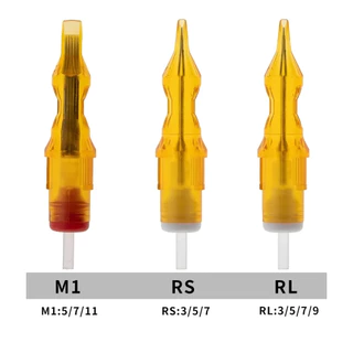 YILONG Professional Tattoo Needle Combo - ตลับหมึกแบบใช้แล้วทิ้ง 20/50 ชิ้นสําหรับผู้เริ่มต้น (RL/RS/M1) การกักขังที่ปราศจากเชื้อและผสม