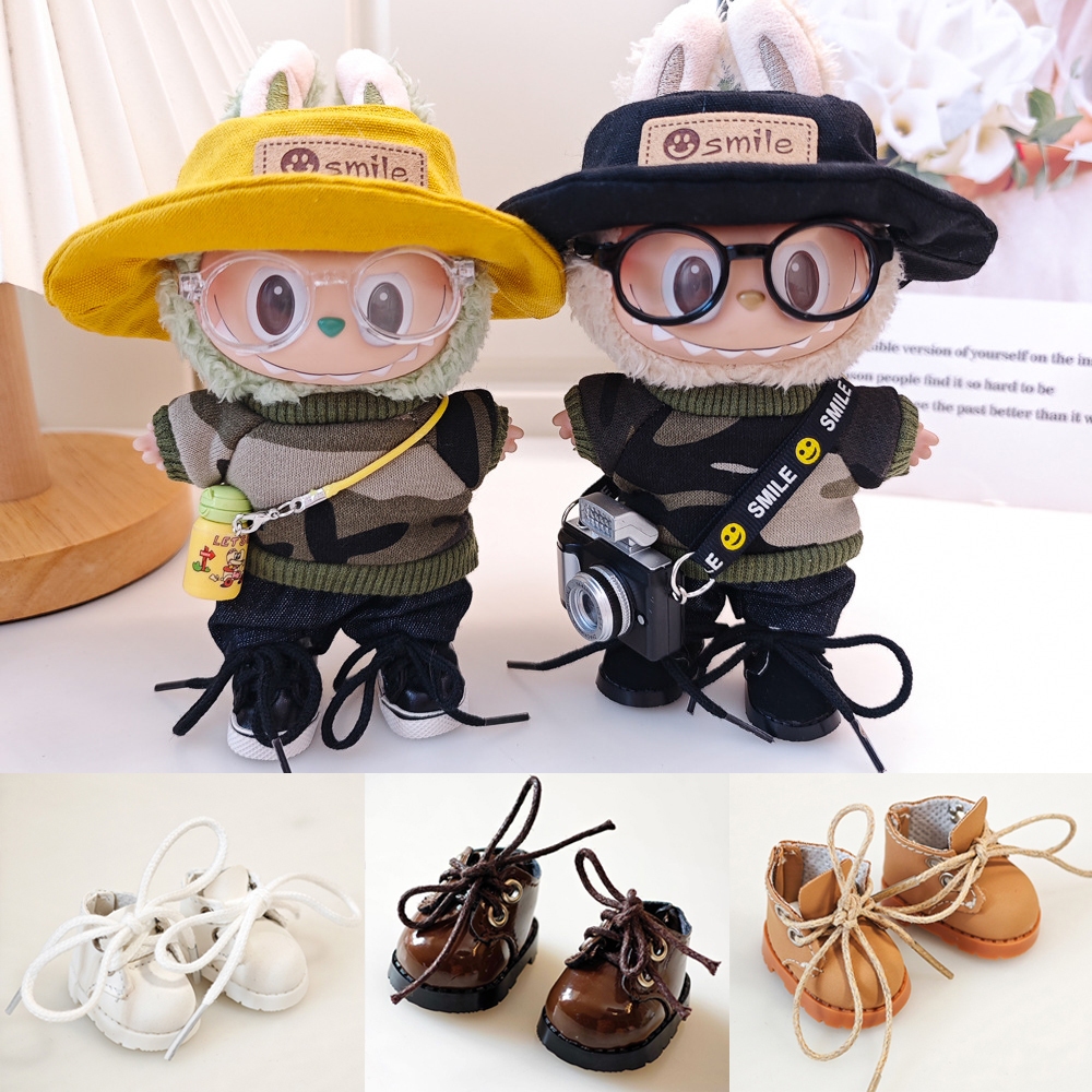 【จัดส่งแล้ว】ชุด labubu ลาบูบู้ เสื้อผ้าตุ๊กตาและอุปกรณ์เสริม หมวกลาบูบู้ รองเท้า