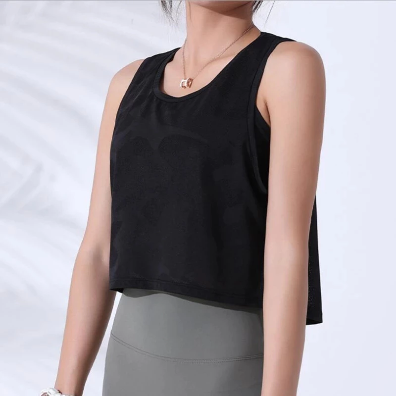 เสื้อครอปผู้หญิง แขนกุด ระบายอากาศ โยคะ ยิม หลายสี thumbnail 7