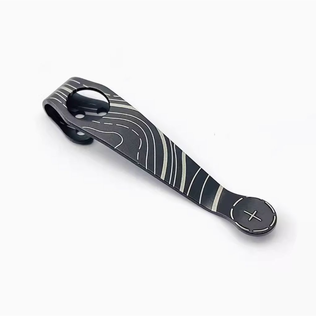 คลิปด้านหลังโลหะผสมไทเทเนียม DIY คลิปกระเป๋าสําหรับ Spyderco C81 Paramilitary 2