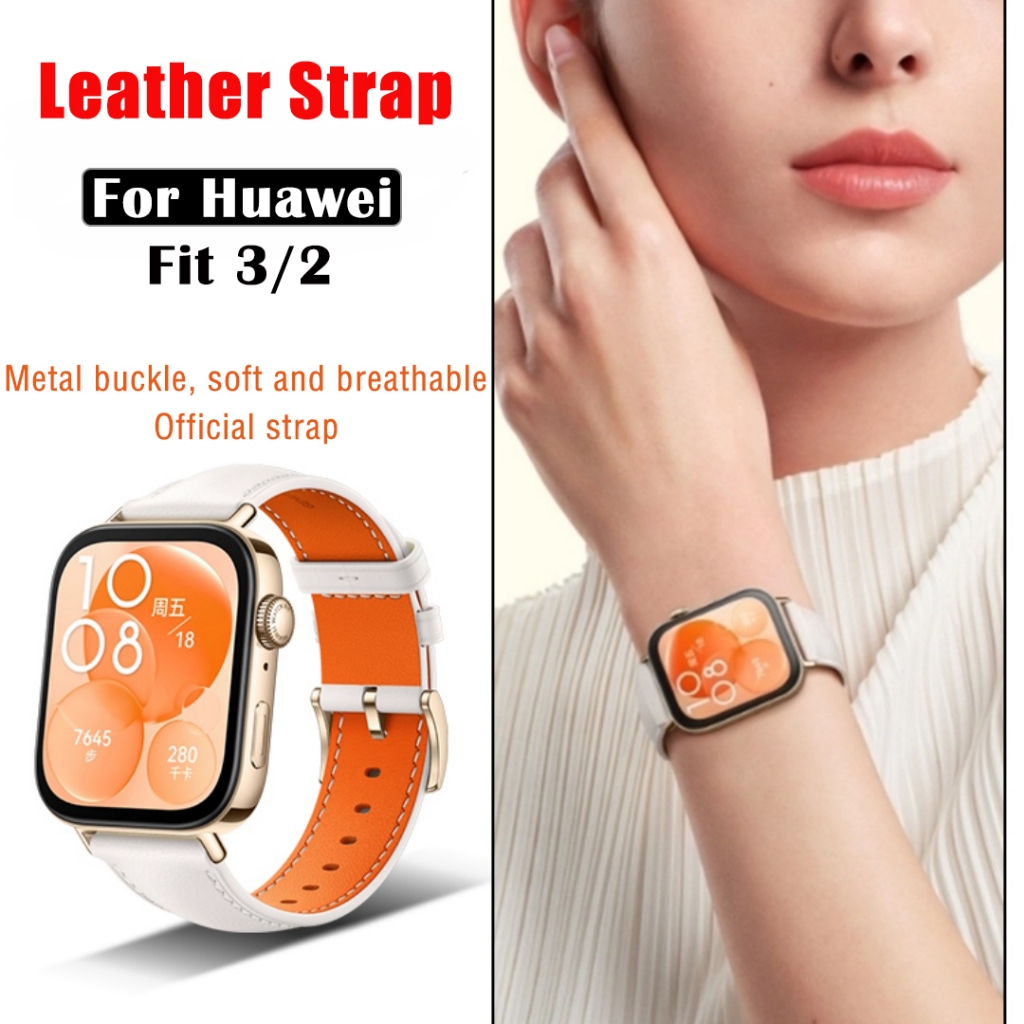 สายหนังสําหรับ Huawei Smart Watch Fit 3 2 สายรัดข้อมือสมาร์ทวอทช์สร้อยข้อมือบน Huawei Fit3 Repalcement เข็มขัดอุปกรณ์เสริม