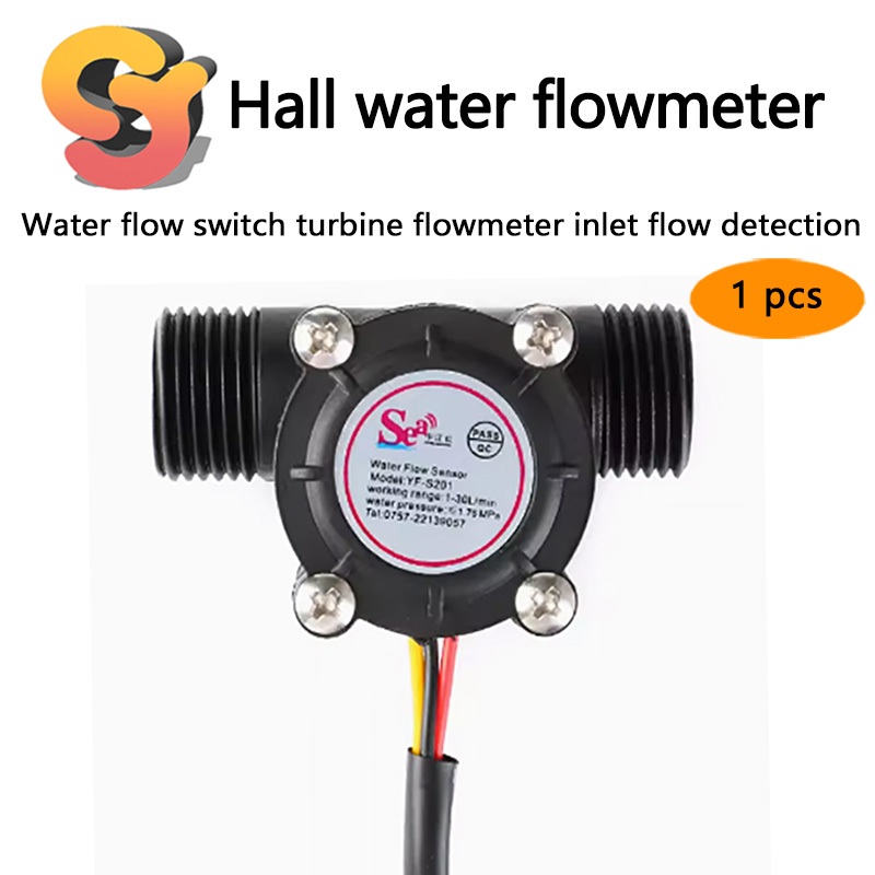 [ คลังสินค ้ าพร ้ อม ] 1pcs 3Y Hall Water Flow Switch Turbo Flow Meter Water Inlet Flow Detection Black Water Flow Sensor